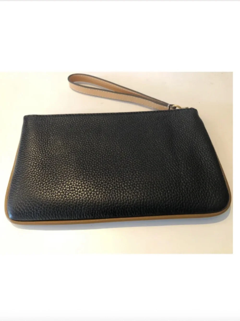 Tory Burch Carson Black with brown details   Wristlet